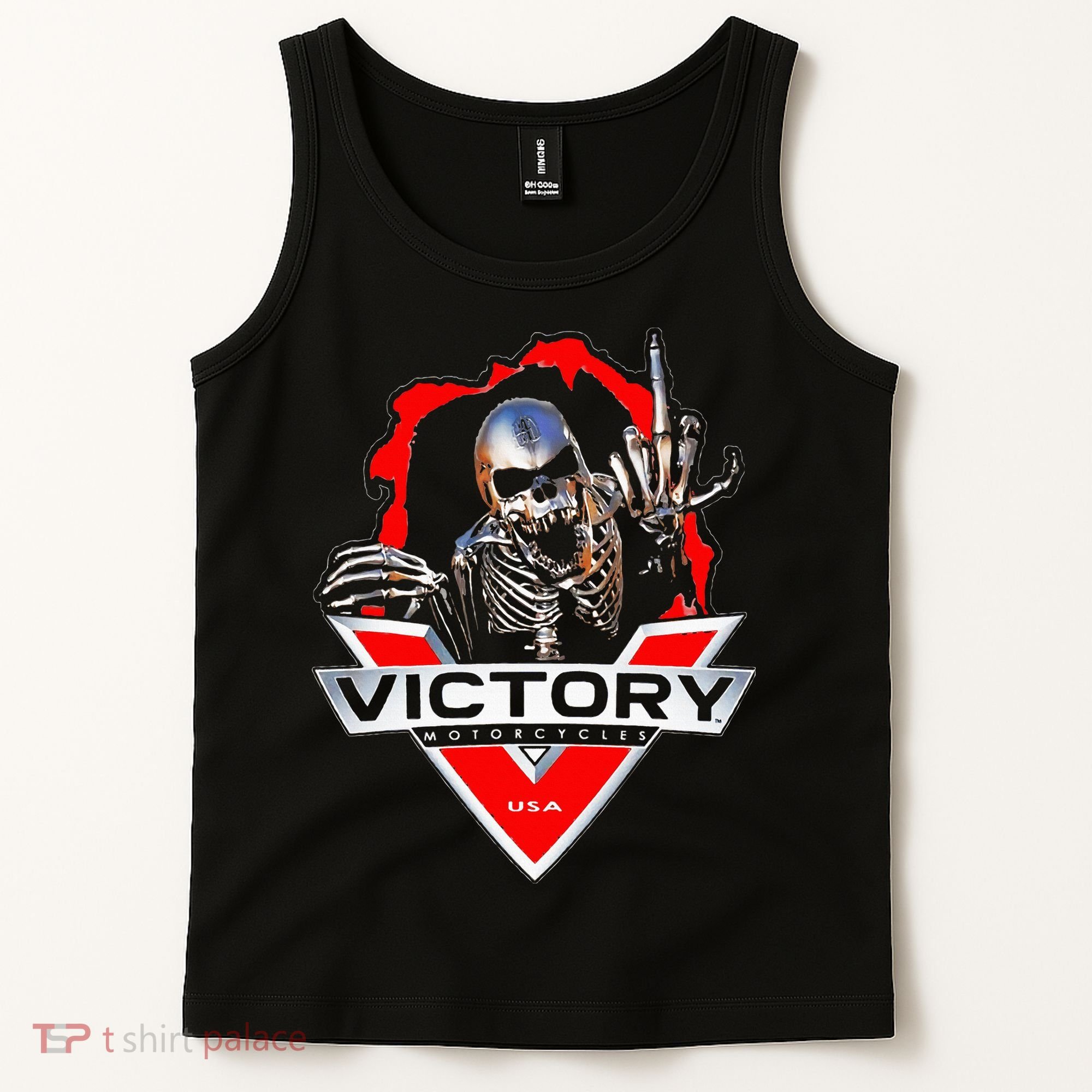 American Motor Cycles Victory Usa Skeleton Tank Top