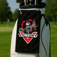 American Motor Cycles Victory Usa Skeleton Golf Towel thumb 2