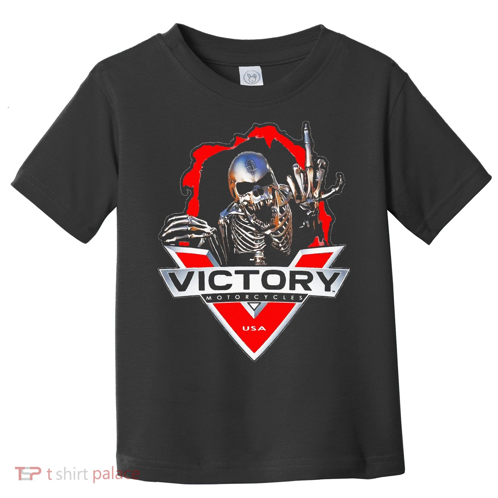 American Motor Cycles Victory Usa Skeleton Toddler T-Shirt