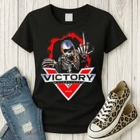 American Motor Cycles Victory Usa Skeleton Women's T-Shirt thumb 3