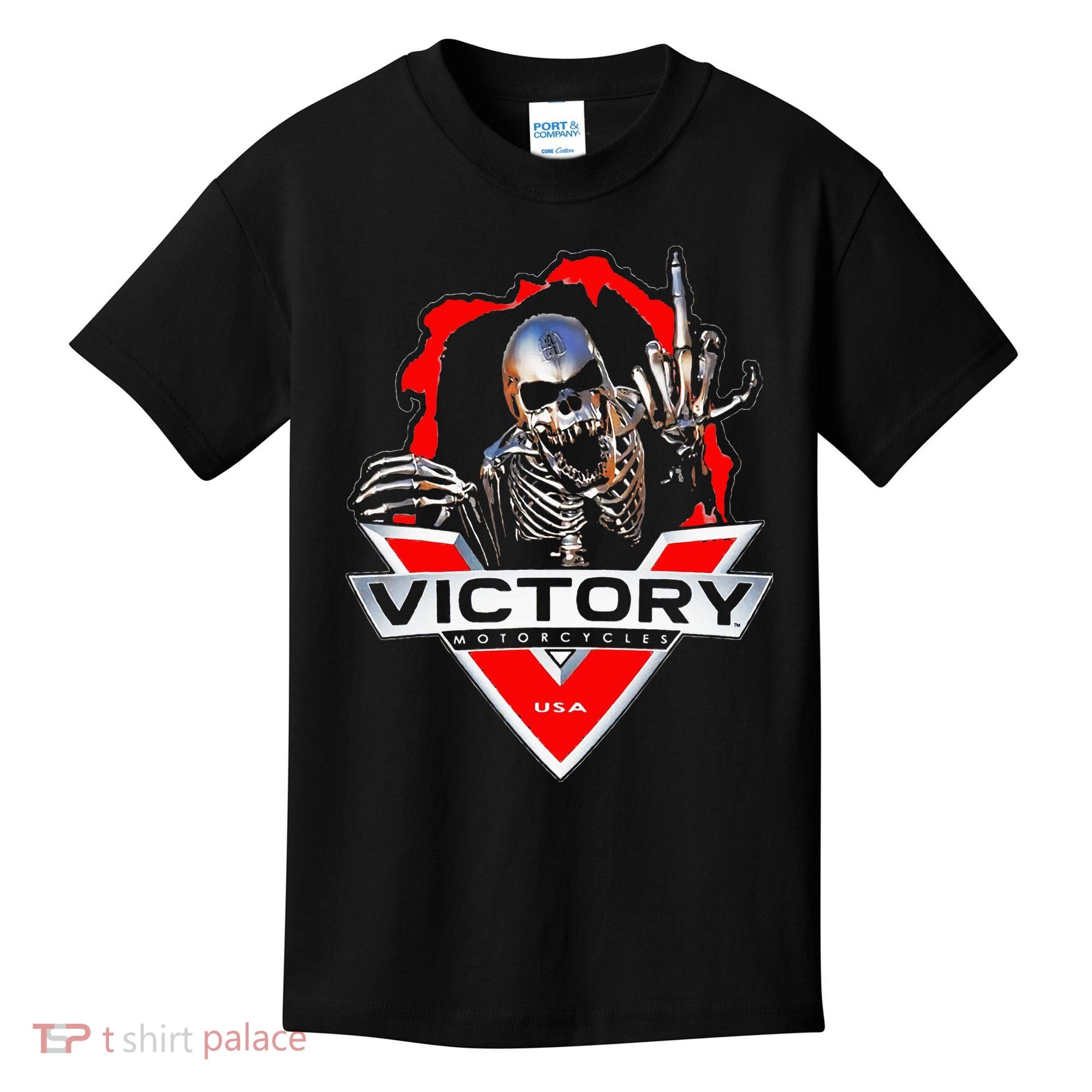 American Motor Cycles Victory Usa Skeleton Kids T-Shirt