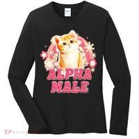 Alpha Male Cat Kitten Funny For Men Women Women's Long Sleeve Shirt thumb 0