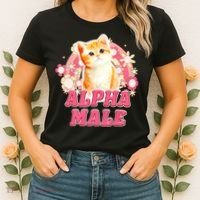 Alpha Male Cat Kitten Funny For Men Women Women's T-Shirt thumb 2