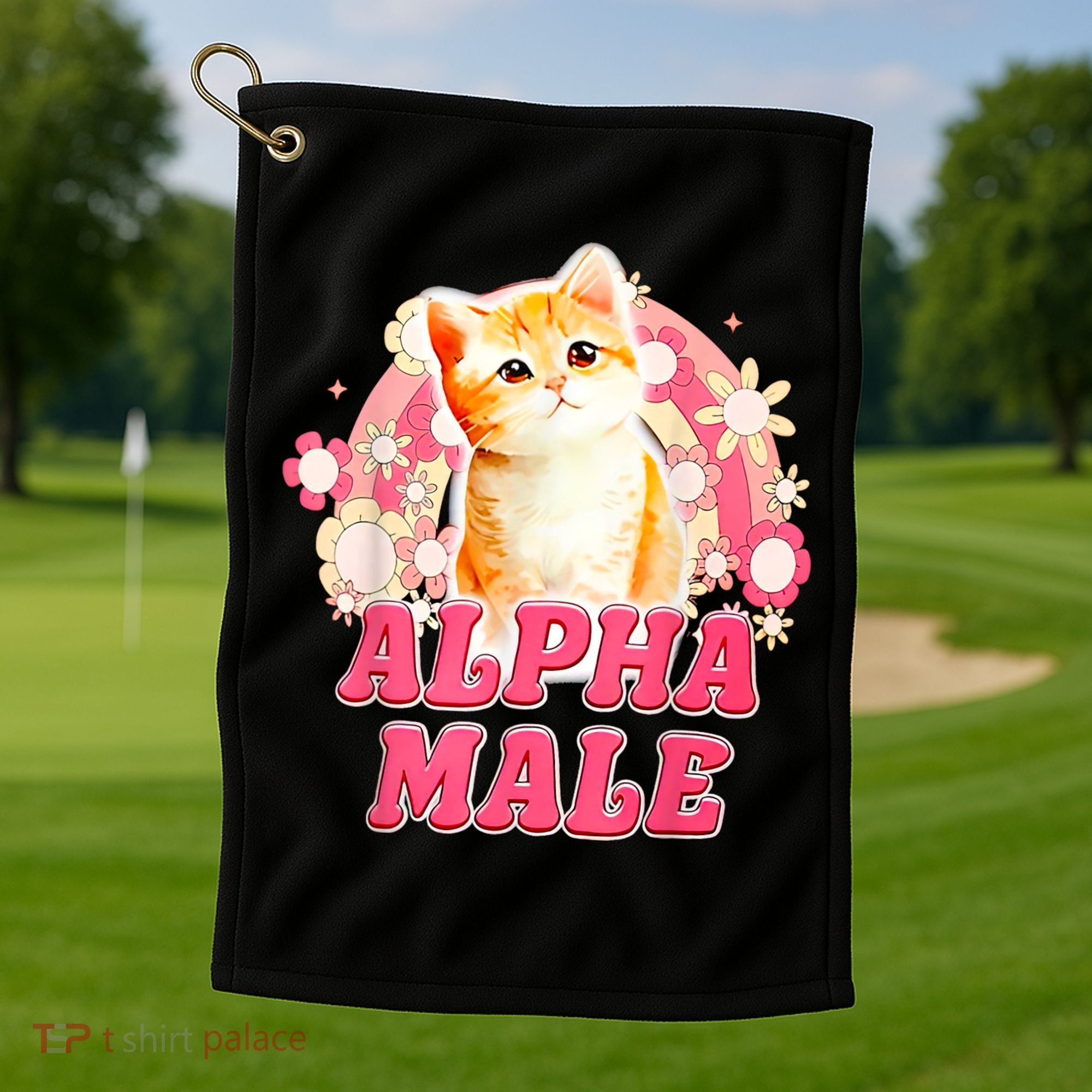 Alpha Male Cat Kitten Funny Golf Towel
