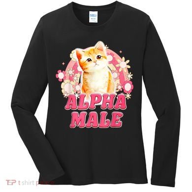 Alpha Male Cat Kitten Funny Women's Long Sleeve Shirt