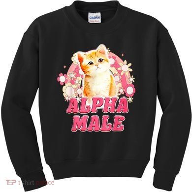 Alpha Male Cat Kitten Funny Kids Sweatshirt