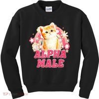 Alpha Male Cat Kitten Funny Kids Sweatshirt thumb 0