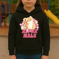Alpha Male Cat Kitten Funny Kids Hoodie thumb 3