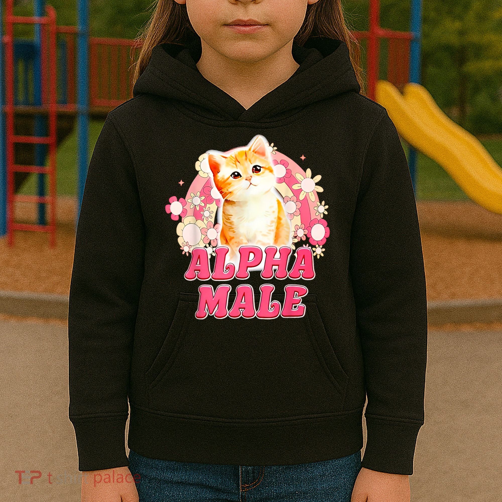 Alpha Male Cat Kitten Funny Kids Hoodie