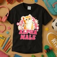 Alpha Male Cat Kitten Funny Kids T-Shirt thumb 3