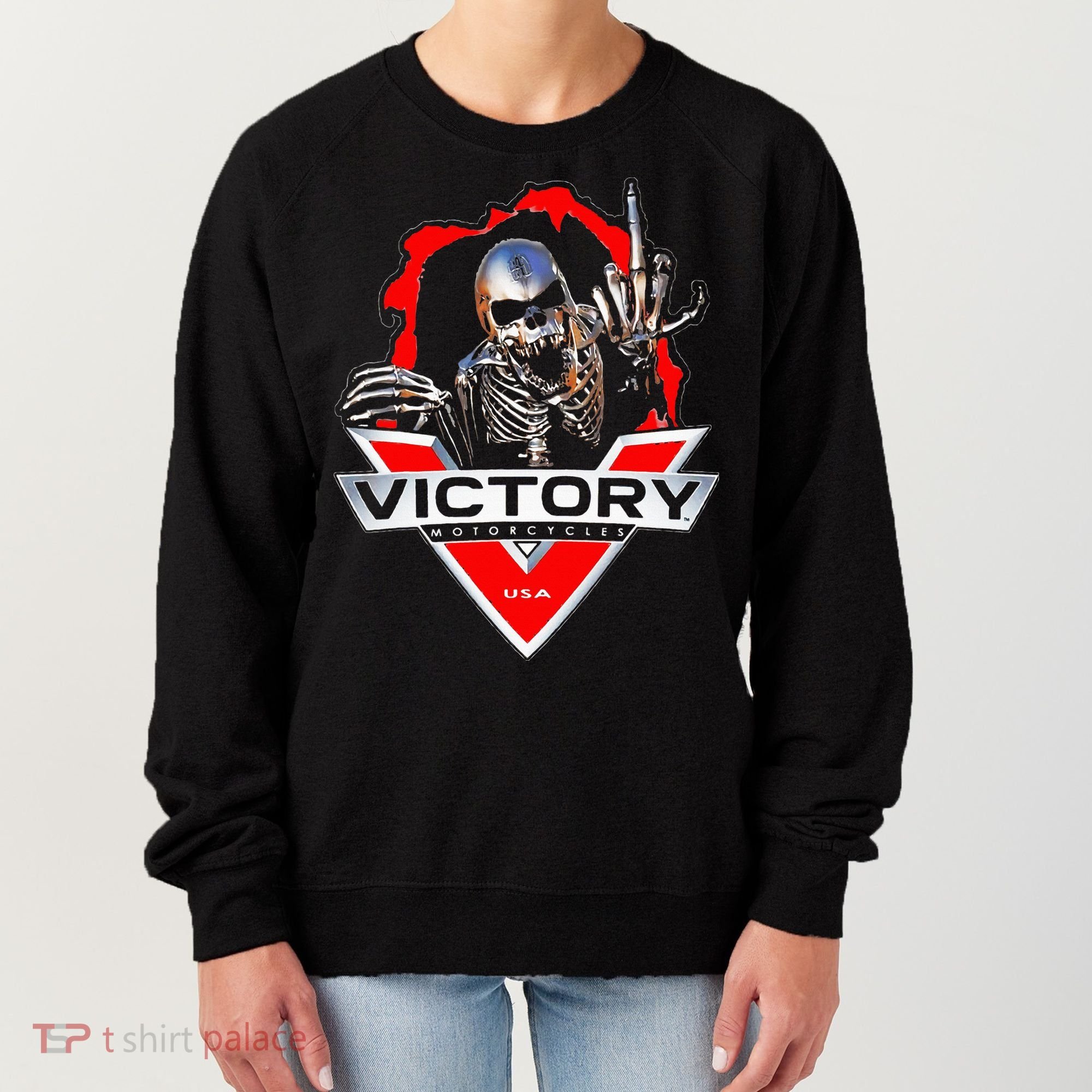 American Motor Cycles Victory Usa Skeleton Women's Sweatshirt