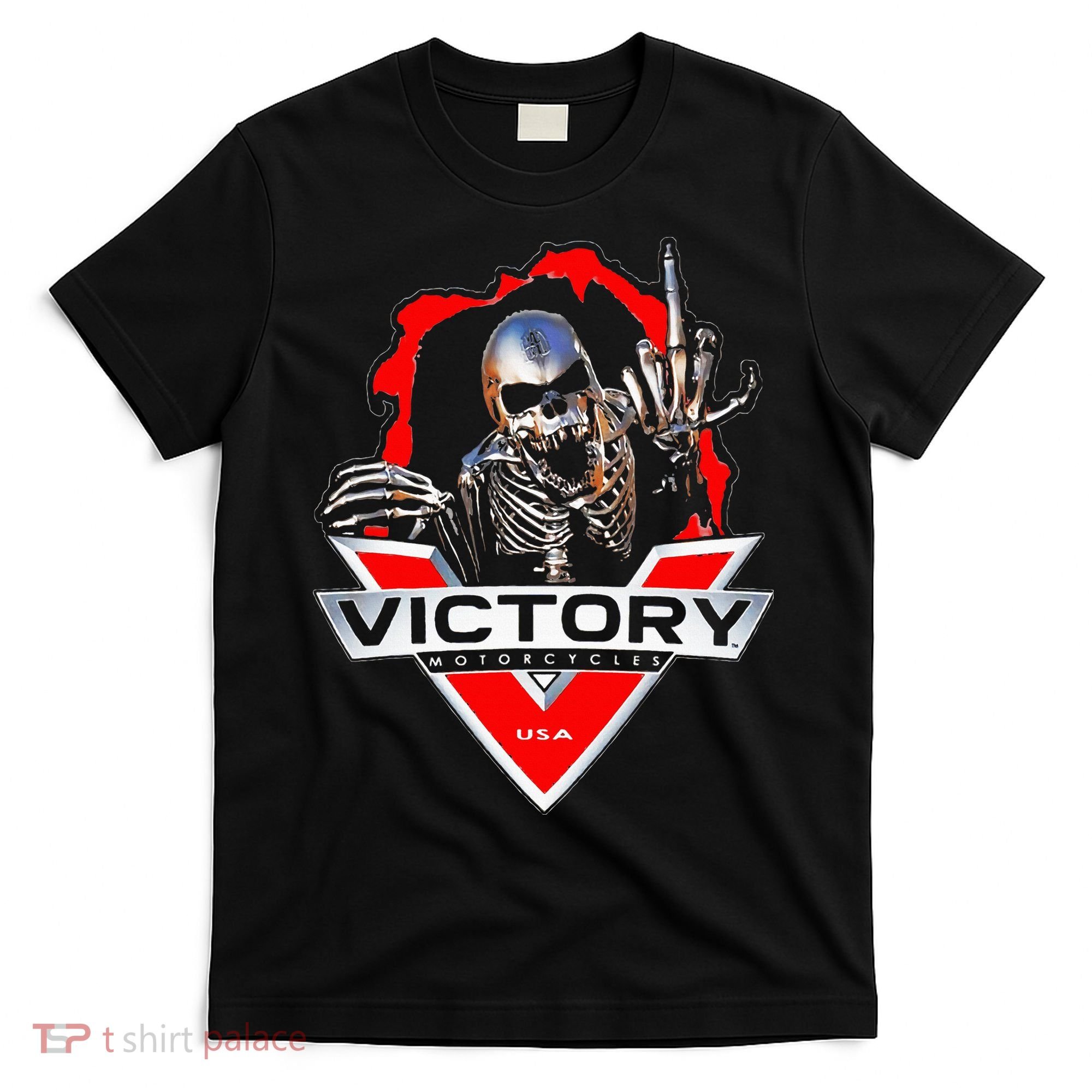 American Motor Cycles Victory Usa Skeleton T-Shirt