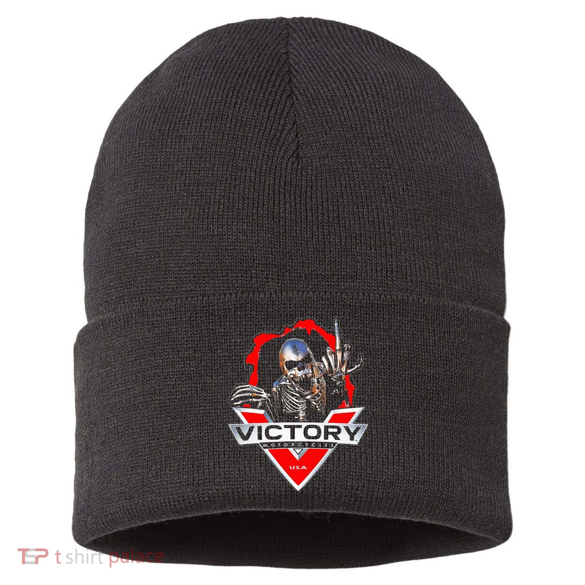 American Motor Cycles Victory Usa Skeleton Sustainable Knit Beanie