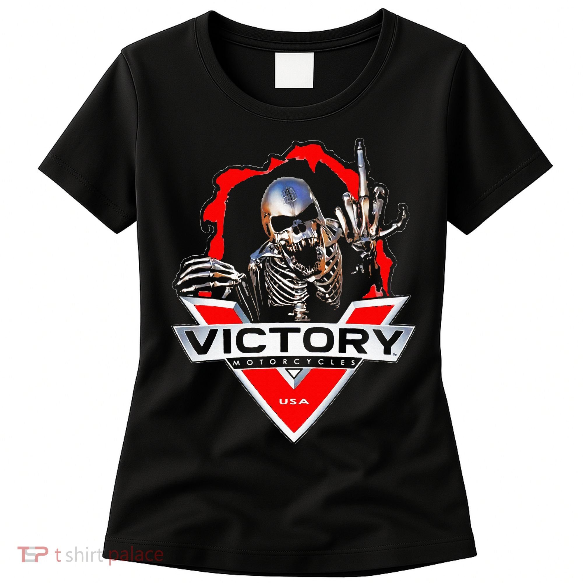 American Motor Cycles Victory Usa Skeleton Women's T-Shirt