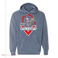 American Motor Cycles Victory Usa Skeleton Comfort Colors Garment-Dyed Hooded Sweatshirt thumb 0