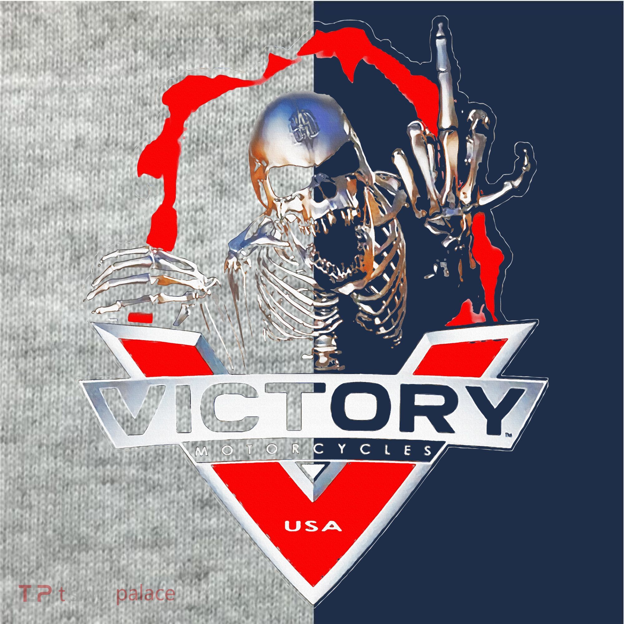 American Motor Cycles Victory Usa Skeleton Kids Colorblock Raglan Jersey