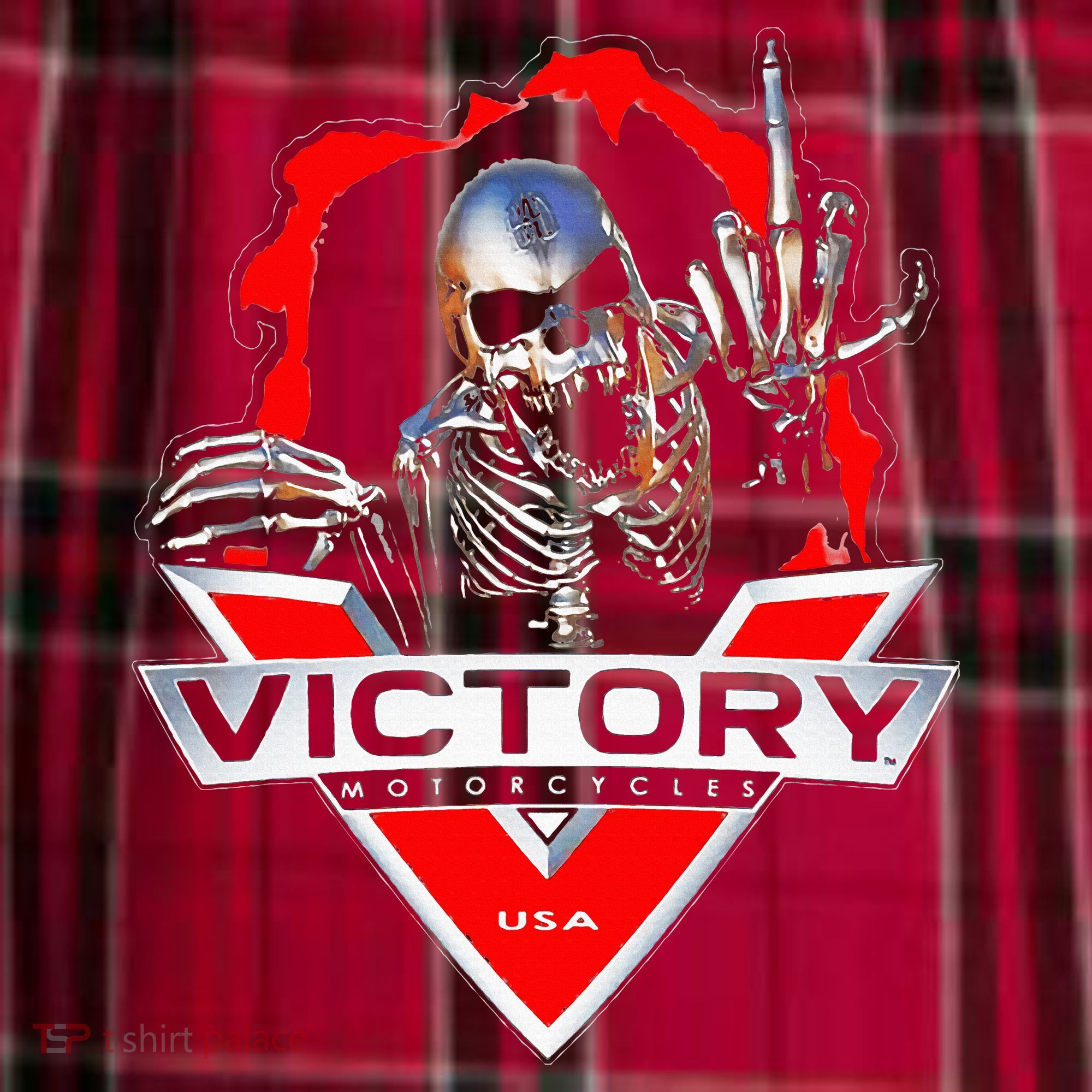 American Motor Cycles Victory Usa Skeleton Men's Flannel Plaid Pajama Pants