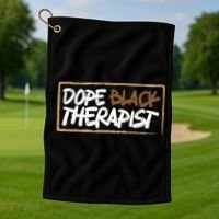 Afrocentric Melanin Dope Black Therapist Black Pride Golf Towel thumb 1