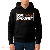 Afrocentric Melanin Dope Black Therapist Black Pride Kids Hoodie thumb 4