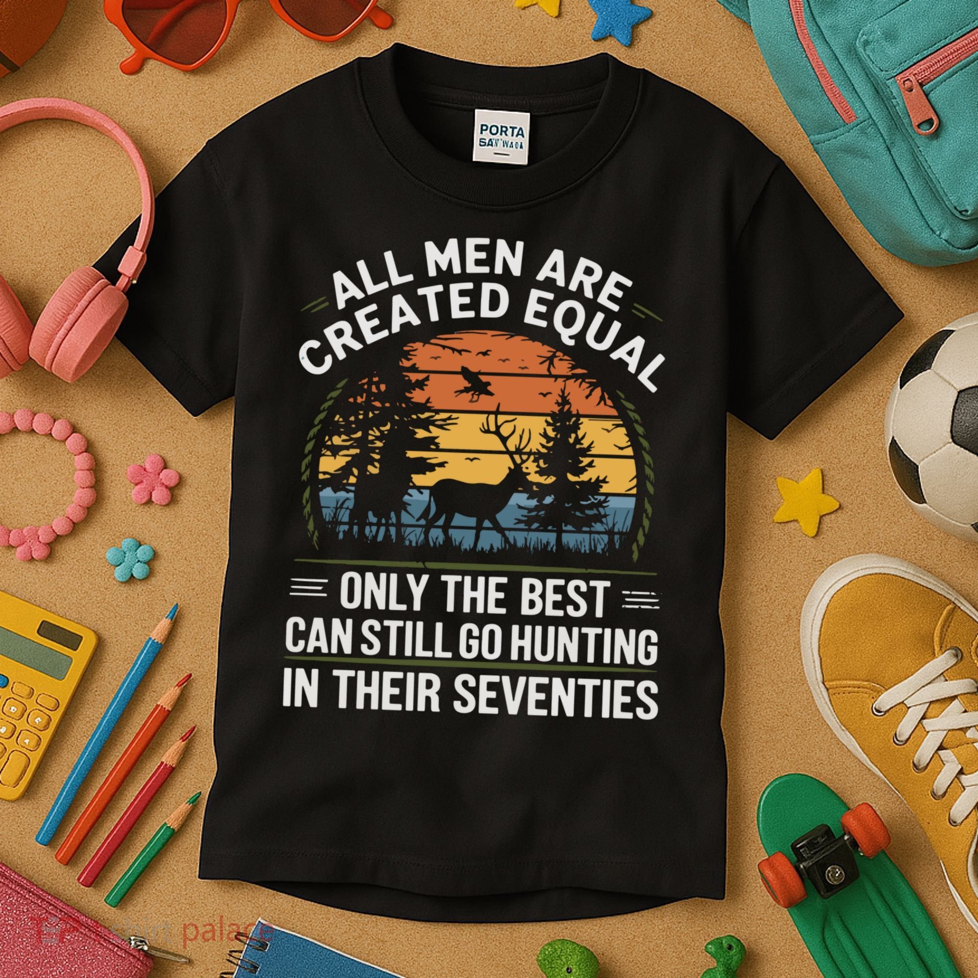All M.En Equal Go Hunting In Seventies Outdoors Kids T-Shirt