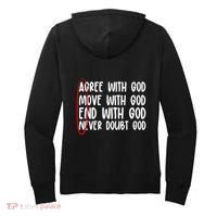 Agree Move End With God Never Doubt Amen God Front Back Women's Hoodie thumb 1