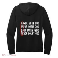 Agree Move End With God Never Doubt Amen God Front Back Women's Hoodie thumb 1