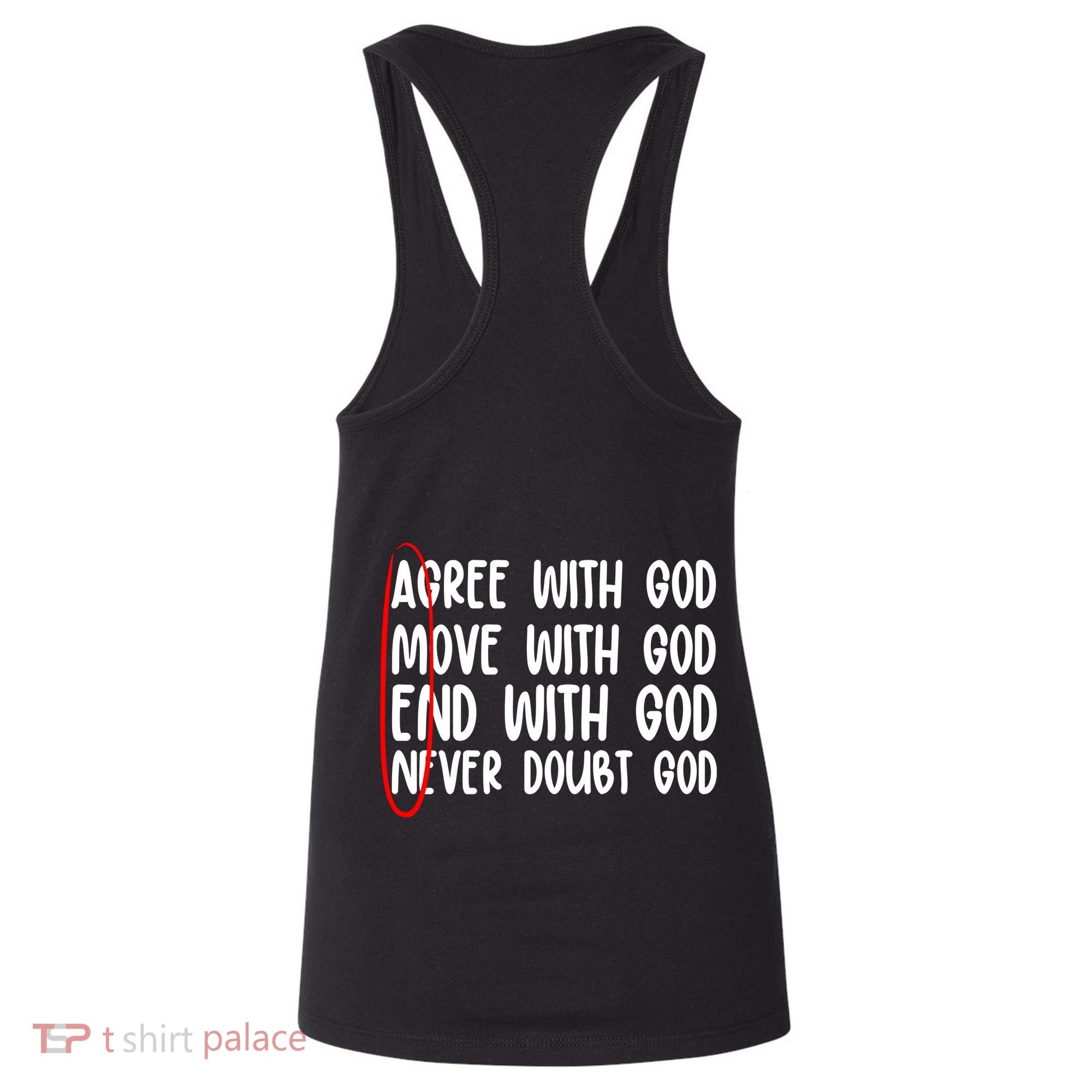 Agree Move End With God Never Doubt Amen God Front Back Women's Tank Top