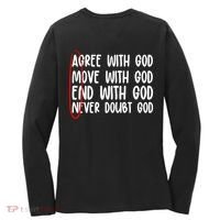 Agree Move End With God Never Doubt Amen God Front Back Women's Long Sleeve Shirt thumb 1