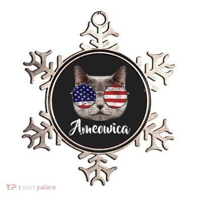 Ameowica America USA Cat Sunglasses Flag Ornament