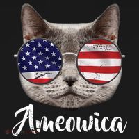 Ameowica America USA Cat Sunglasses Flag Ornament thumb 1