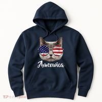 Ameowica America USA Cat Sunglasses Flag Hoodie thumb 0