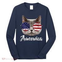 Ameowica America USA Cat Sunglasses Flag Long Sleeve Shirt thumb 0