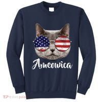 Ameowica America USA Cat Sunglasses Flag Sweatshirt thumb 0