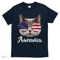 Ameowica America USA Cat Sunglasses Flag T-Shirt thumb 0