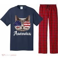 Ameowica America USA Cat Sunglasses Flag Pajama Set thumb 0