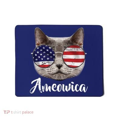 Ameowica America USA Cat Sunglasses Flag Mousepad