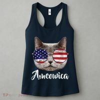 Ameowica America USA Cat Sunglasses Flag Women's Tank Top thumb 3