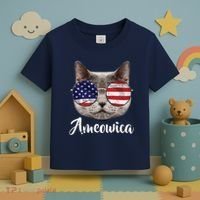 Ameowica America USA Cat Sunglasses Flag Toddler T-Shirt thumb 3