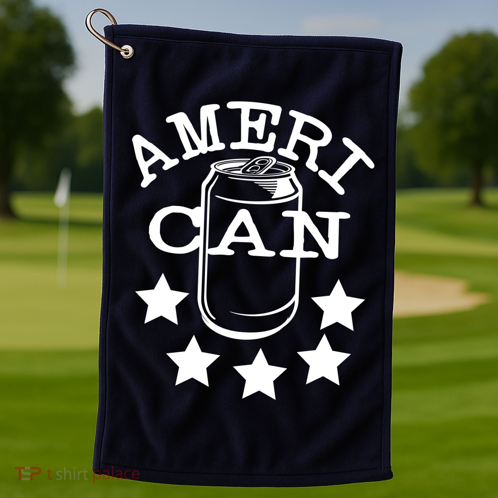 Ameri Can American Beer Golf Towel