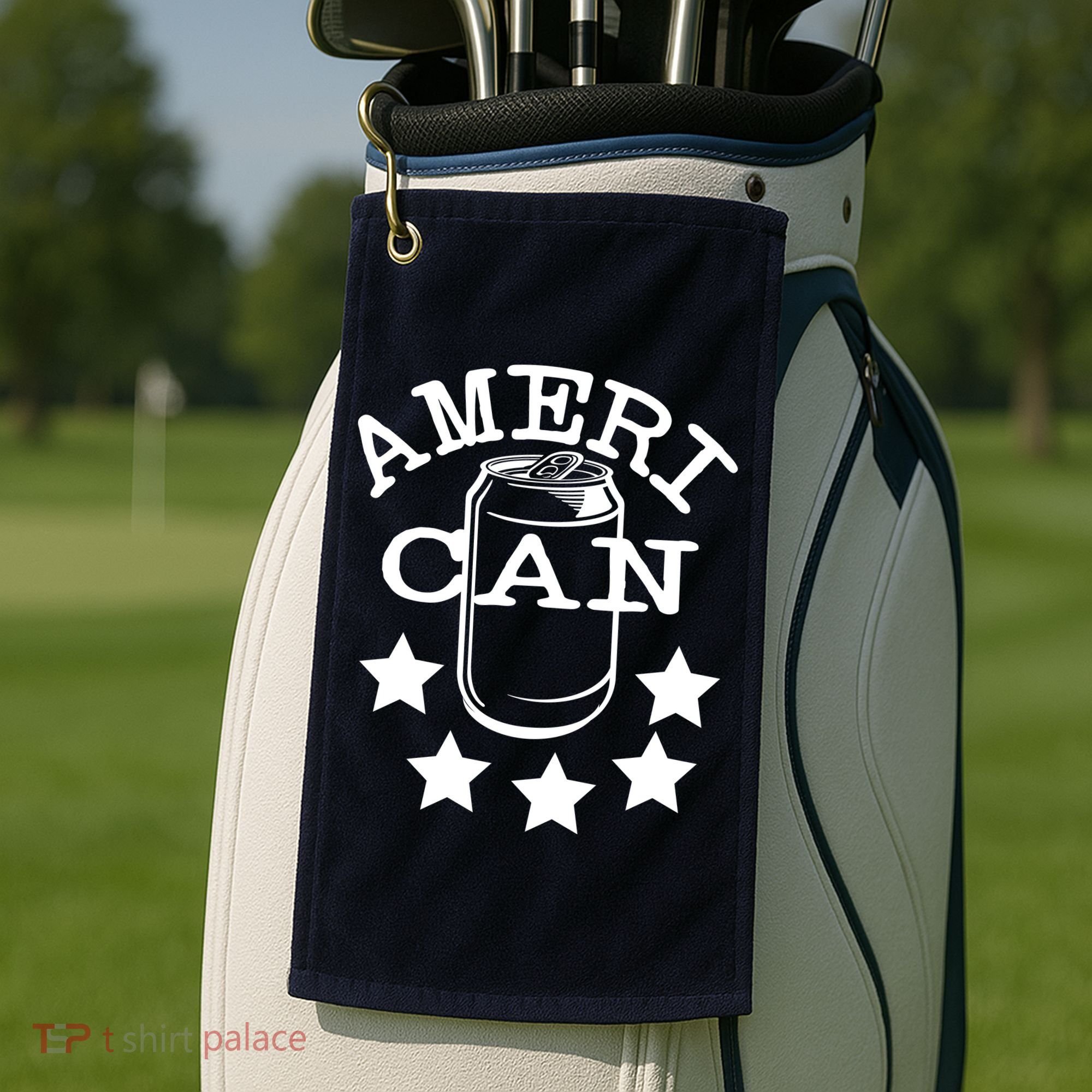 Ameri Can American Beer Golf Towel