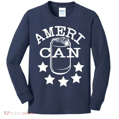 Ameri Can American Beer Kids Long Sleeve Shirt