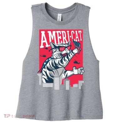 Ameri-Cat Women's Racerback Cropped Tank