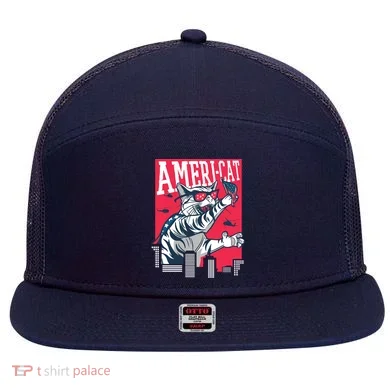 Ameri-Cat 7 Panel Mesh Trucker Snapback Hat