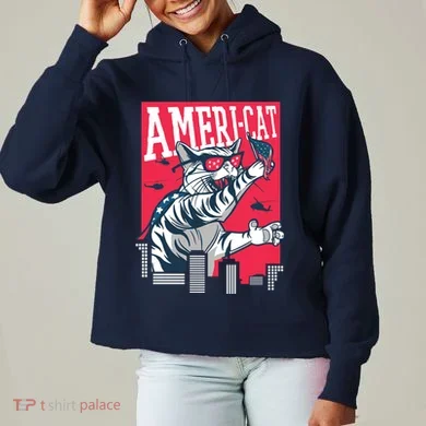 Ameri-Cat Ladies Heavyweight Boxy Pullover Hoodie