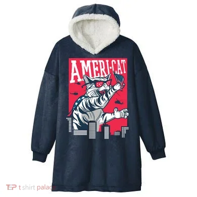 Ameri-Cat Hooded Wearable Blanket