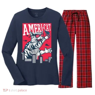 Ameri-Cat Women's Long Sleeve Flannel Pajama Set