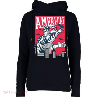 Ameri-Cat Womens Funnel Neck Pullover Hood