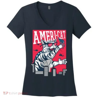 Ameri-Cat Women's V-Neck T-Shirt