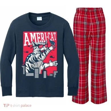 Ameri-Cat Kids Long Sleeve Plaid Pajama Set