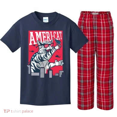 Ameri-Cat Kids Plaid Pajama Set